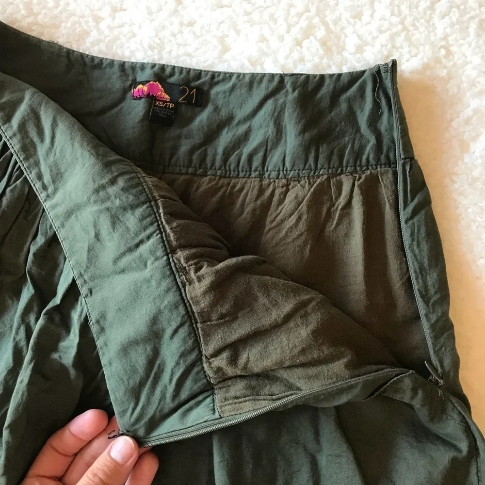 Forever 21 Green Khaki Skirt